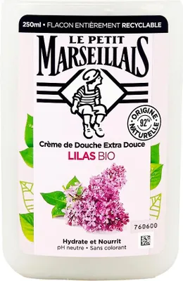 Produktbild von JJSBF Duschgel 250 ml Flieder, Sanfte Pflege aus Frankreich, 92% natürliche Inhaltsstoffe, Parabenfrei, Dermatologisch getestet, Feuchtigkeitsspendend, pH-Neutral, für alle Hauttypen