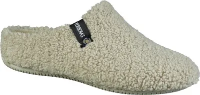 Produktbild von Verbenas York Gales warme Damen Plüsch Hausschuhe in beige, Fleecefutter, weich gepolsterte und warme Decksohle