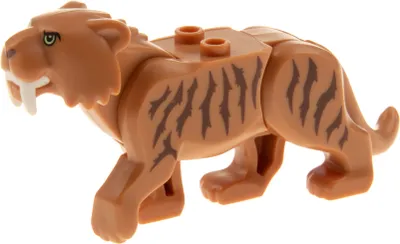 Produktbild von 1x Lego Tier Katze Säbelzahn Tiger hell nougat Zähne lang weiß bb0787c03pb01