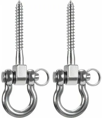 Image de Crochets pivotants pour l'intérieur et l'extérieur, aire de jeux, chaise, yoga, corde, sac de sable, sac de frappe - lot de 2 - 12,7 cm - acier inoxydable