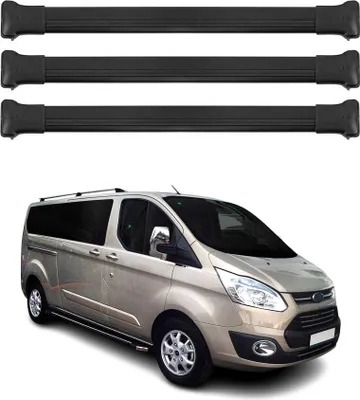Obrázok produktu pre Strešný nosič pre Ford Transit Custom / Tourneo Custom 2012-2023 hliníkový čierny 3ks