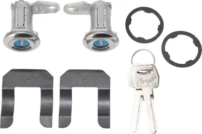 Imagen del producto de 2 cilindros de cerradura para puerta, modelo 5070001, con protección antirrobo, llave. Reemplazo para el interruptor de encendido de vehículos Ford, modelos F100, F250 y F350