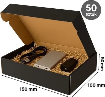 Obrázek produktu pro Černé dárkové krabičky 150 x 100 x 50 mm - sada 50 kusů
