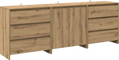 Produktbild von 3-tlg. Sideboard Artisan-Eiche Holzwerkstoff