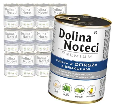 Zdjęcie produktu dla Dolina Noteci Premium Mokra Karma Dla Psa Bogata W Dorsza Z Brokułami 12x400g