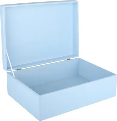 Image de Creative Deco Boite de Rangement en Bois Bleu 40 x 30 x 14 cm (+/- 1 cm)