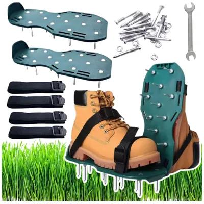 Produktbild von Belüfter-Vertikutierer-Schuhüberzüge mit Grasspitzen