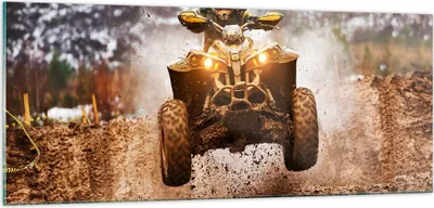 Produktbild von Bilder auf glas - Schlamm Schmutz Dakar Aktion - 100x40cm - Glasbilder - Wandbilder - Kunstdruck - zum Aufhängen bereit - Wanddekoration aus Glas - Glas Bilder - Wandbild auf Glas - GAB100x40-3055