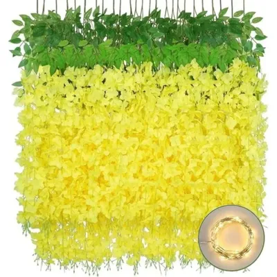 Immagine prodotto di Ghirlanda di fiori artificiali, per interni, con illuminazione, gialla, 10 pezzi