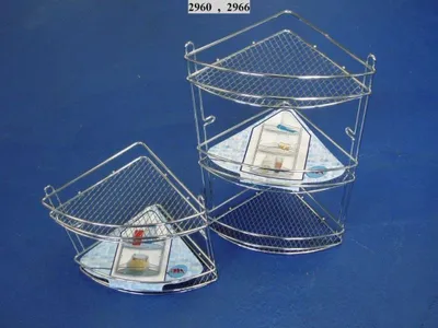 Immagine prodotto di scaffale angolare (griglie) 3 livelli 20,5x20,5x44cm Cr 2966