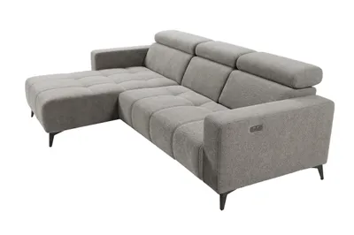 Image de Canapé d’angle Nicolette moderne avec fonction relax électrique et appuie-tête réglables
