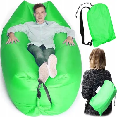 Produktbild von Korbi | Aufblasbares Luftsofa - 190 cm - Grün - Wasserdicht - Tragbar - Ideal für Strand und Camping