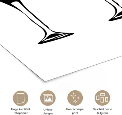 Produktbild von MuchoWow® Poster Illustration - Weingläser - Wein - Zeichnung - Bild 80x120 cm - Papierdruck