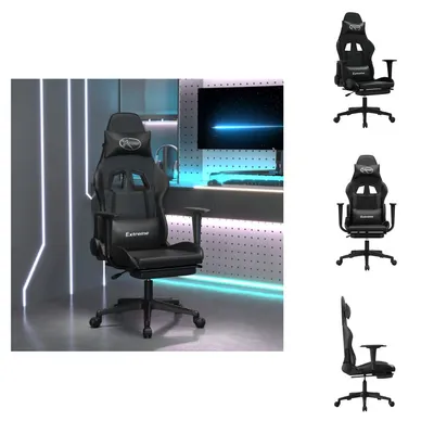 Produktbild von vidaXL Gaming-Stuhl mit Fußstütze Schwarz Kunstleder -  Gaming-Sessel