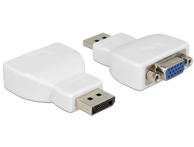 Image de DELOCK Adaptateur Displayport DP -> D-Sub15 mâle/femelle blanc