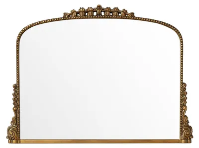 Immagine prodotto di Specchio da parete ad arco, 90 x 60 cm, stile barocco, antico, color oro, decorativo
