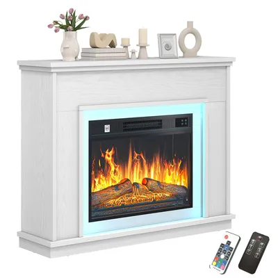 Produktbild von Elektrokamin 2000W, Realistischer 3D Flammeneffekt Kaminofen, Elektrischer Kamin mit Timer und LED und Fernbedienung, 100 × 26 × 80,5 cm