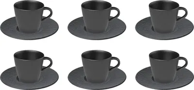 Produktbild von Villeroy & Boch Manufacture Rock Espresso Set schwarz 12-teilig