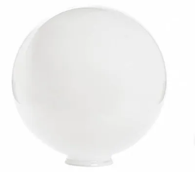 Image de Verre sphérique opalin blanc brillant pour luminaire, Ø 300 mm Abat-jour sphérique, ouverture 100 mm avec collerette