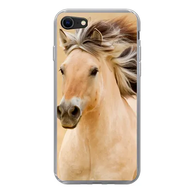 Produktbild von MuchoWow® Handyhülle Schutzhülle Hülle für iPhone 7 Pferde - Tiere - Mähne - Porträt Silikon Softcase Handy Hülle - Kartenhalter