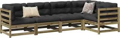 Produktbild von Design 5-tlg. Garten-Sofagarnitur Kiefernholz Imprägniert, Gartenmöbel-Sets 2024 Neu