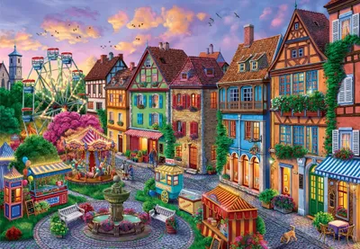 Produktbild von Bluebird Puzzle Puzzle Amusement Park in the City 1000 Teile