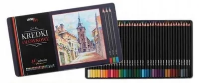 Zdjęcie produktu dla Kredki ołówkowe sześciokątne 40 sztuk w metalowym pudełku LoozArt Majewski