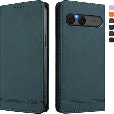 Image de Etui pour Sony Xperia 10 VII, étui rétro en cuirPolyuréthaneavec support et fentes pour cartes de crédit Vert