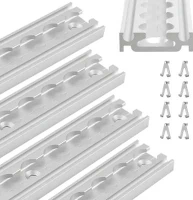 Produktbild von Clanmacy Wohnmobil Zubehör, 1m Aluminium Airlineschiene Zurrösen mit 8 Einfach Fitting