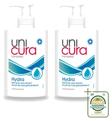 Imagen del producto de 2 unidades de jabón líquido hidratante Unicura Hydra, 250 ml, pack ahorro