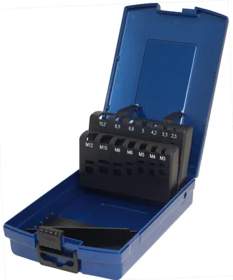 Produktbild von PTG Rose-Kunststoffkassette leer blau 14-tlg. für MGB M3-M12 + Spibos DIN 338 2,5/ 3,3/ 4,2/ 5,0/ 6,8/ 8,5 + 10,2 mm