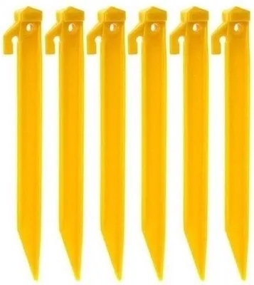 Immagine prodotto di Picchetti in plastica per tende, set da 12 pezzi, giallo, 21 cm, colori vivaci
