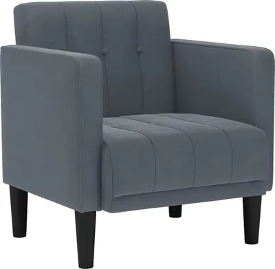 Image de Fauteuil avec accoudoirs velours gris foncé 53 cm