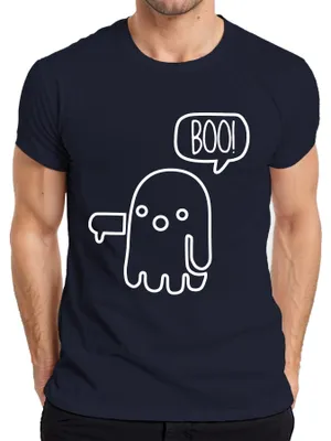 Produktbild von BOO! süßer Geist Halloween lustig Kinder Cartoon niedlich retro Herren T-Shirt, Navy, 3XL