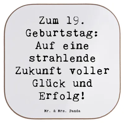 Produktbild von Mr. & Mrs. Panda Getränkeuntersetzer Spruch 19. Geburtstag Zukunft - Weiß - Geschenk, Untersetzer für Gläser, Geburtstagsgeschenk, Tassen, einzigartig, Coaster, party