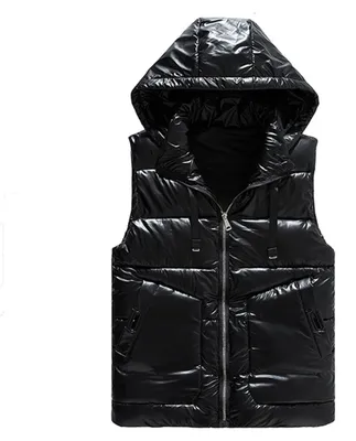 Produktbild von Damen Winter Daunenweste mit Kapuze, Schwarz