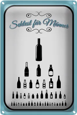 Produktbild von Blechschild Spruch 20x30cm Sehtest für Männer Bier