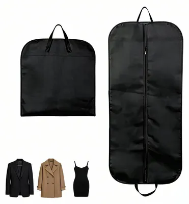Immagine prodotto di Sacchetto per abiti, 60 x 120 cm, traspirante, ideale per abiti e abiti da sera, riutilizzabile, con maniglia per il trasporto, protegge da polvere e tarme