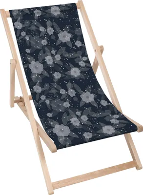 Produktbild von Dreamroots Liegestuhl klappbar Holz, Buchenholz bis zu 130 kg, Sonnenliege klappbar mit 3-stufiger Neigungsregulierung der Rückenlehne, Fatasy Flower