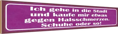 Produktbild von vianmo Holzschild 10x46 cm gegen Halsschmerzen Schuhe Kauf Spruch Zitat