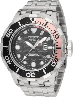 Zdjęcie produktu dla Invicta Pro Diver 48515 Zegarek Męski - Mechanizm Kwarcowy - Stal Nierdzewna z Czarną Tarcza - 52 mm