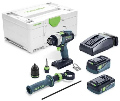Image de Perceuse-visseuse 18V QUADRIVE TDC 18/4 5,0/4,0 I-Plus + 1 batterie 4Ah + 1 batterie 5Ah + chargeur + Systainer SYS3 - FESTOOL - 577649