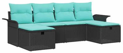 Produktbild von vidaXL Gartensofa-set 6 stk. Poly Rattan