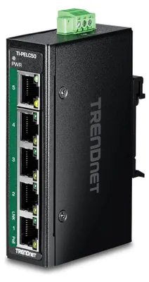 Obrázok produktu pre Trendnet TI-PELC50, Nespravované, Fast Ethernet (10/100), Plne duplexný režim, Podpora napájania cez Ethernet (PoE), Inštalácia do Racku