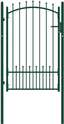 Obrázek produktu pro vidaXL Branka do oplocení EMMEN s hroty, ocel, 104 x 117 cm, zelená