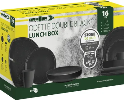 Image de Brunner - Vaisselle de camping  « Lunch Box Odette Double Black » 16 pièces