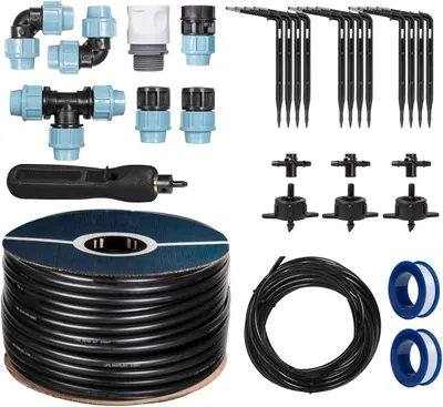 Produktbild von HOLZBRINK Start Set Gewächshaus Bewässerung Bewässerungssystem inkl. 20 m LDPE Verlegerohr 20 mm, 3x Tropfer 4l/h, HTB-09-S-20