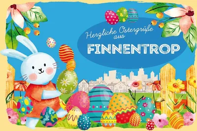Produktbild von vianmo Holzschild 12x18 cm Ostergrüße FINNENTROP