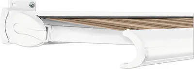 Produktbild von SOLUNA Kassettenmarkise Exclusiv 4x2 Stoff Dessin 320715 Gestell RAL 9010 verkehrsweiß Antrieb links inkl. Motor und Wan