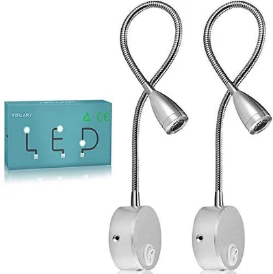 Obrázek produktu pro Stolní lampička, 2 kusy LED lampiček, montáž na zeď, teplá bílá barva (3000K), 200 lumenů